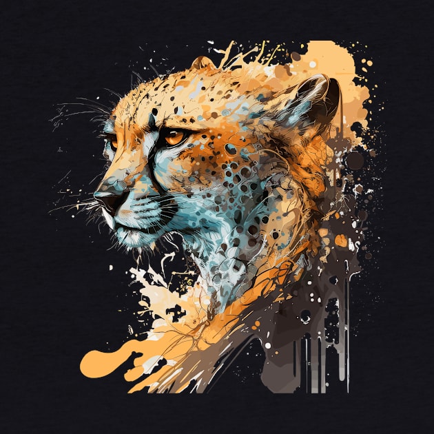 Cheetah Portrait Animal Painting Wildlife Outdoors Adventure by Cubebox